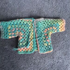 Multicolor Crochet Granny Square Sweater